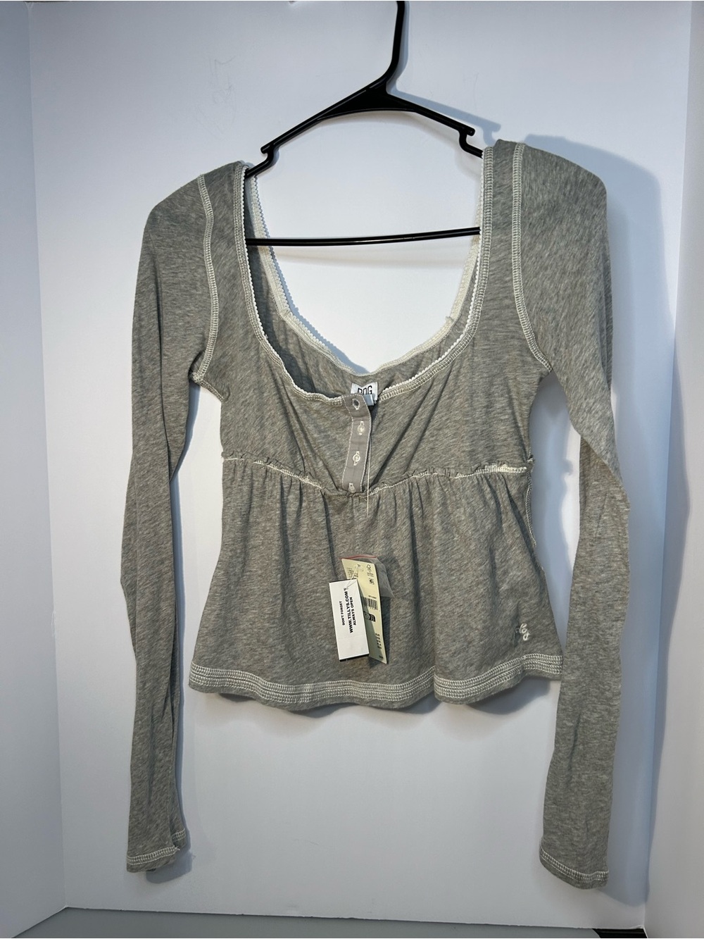 Brand new long sleeve grey 
BDG Urban Outfitters Brittney baby doll top